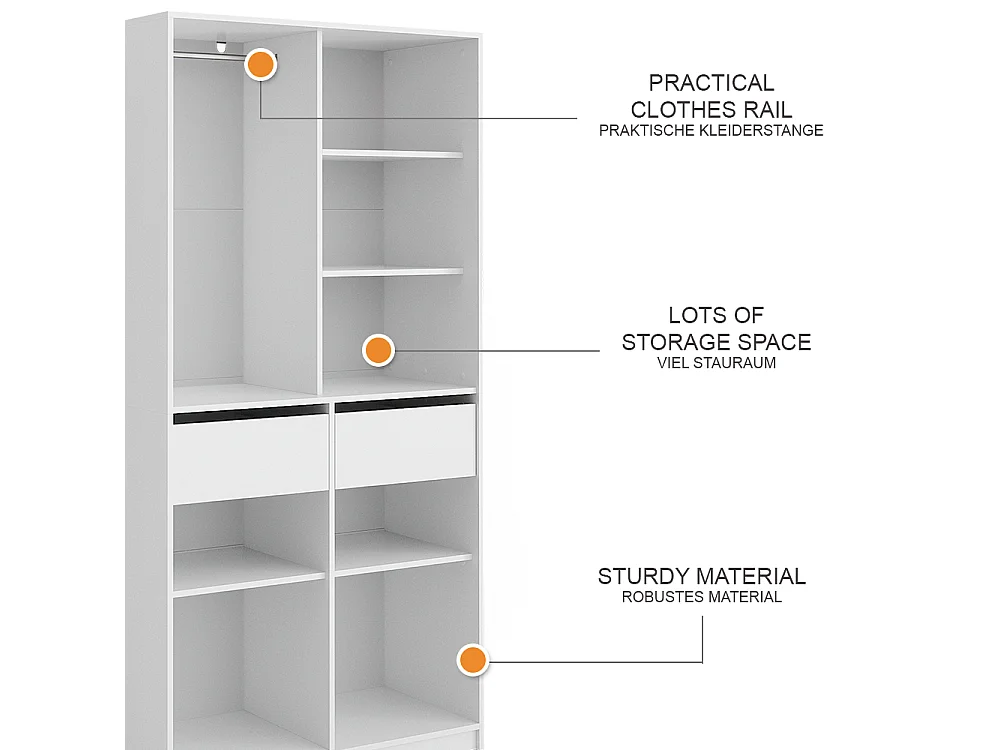 Garderobe wit 100x50x200 elmo