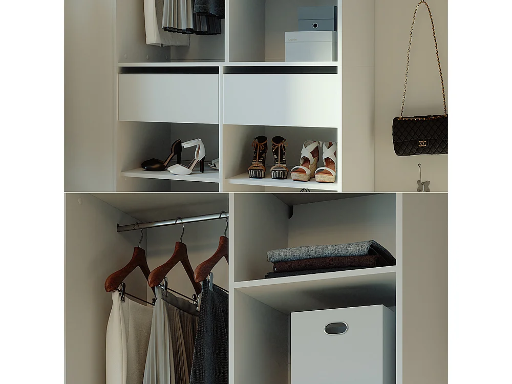 Armoire à vêtements blanc 100x50x200 elmo