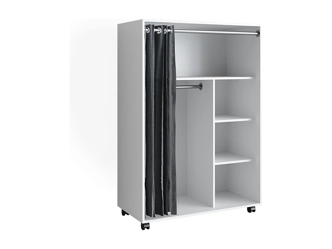 Tøjskab hvid 100x50x146.6 doros