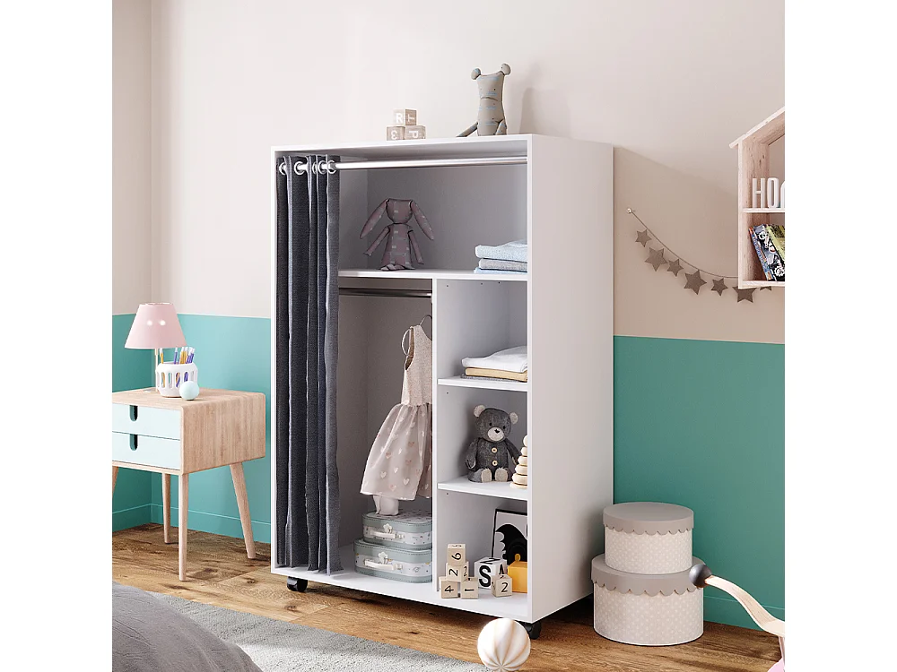 Tøjskab hvid 100x50x146.6 doros