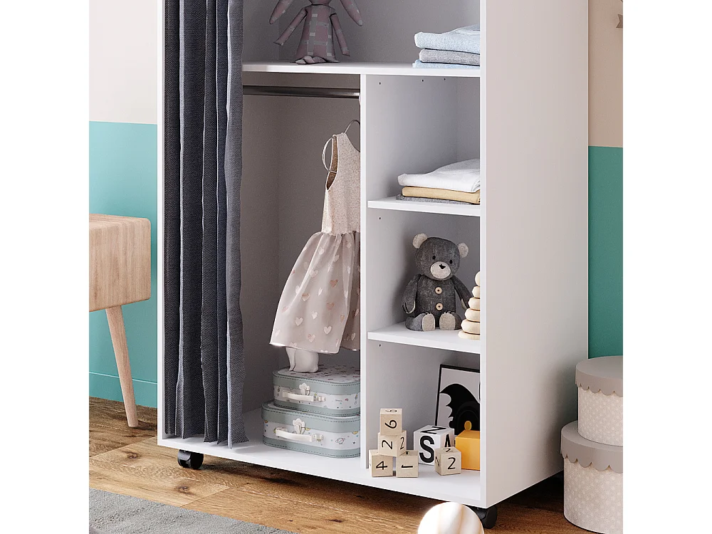 Tøjskab hvid 100x50x146.6 doros