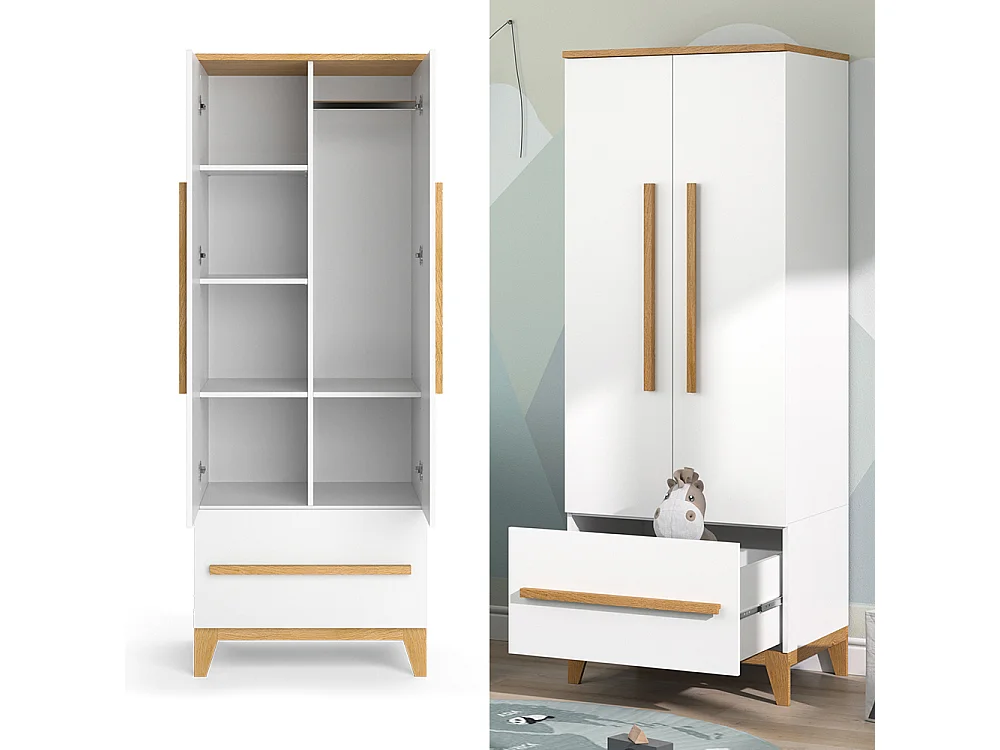 Armoire pour enfants blanc 70x53.4x186.8 malia
