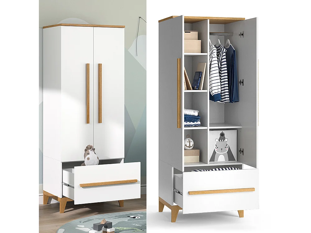 Armoire pour enfants blanc 70x53.4x186.8 malia
