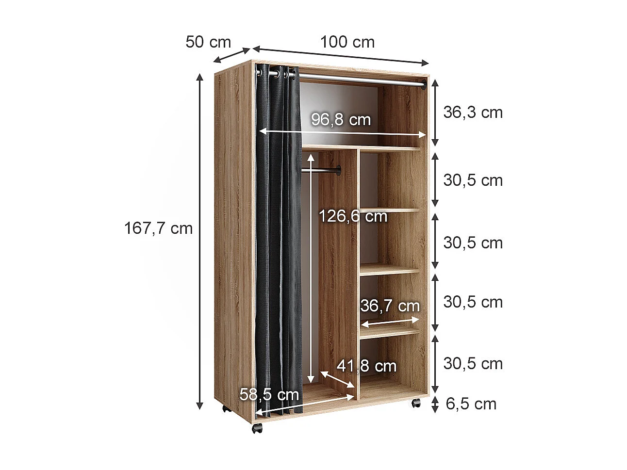 Armoire sonoma 100x50x168 doros