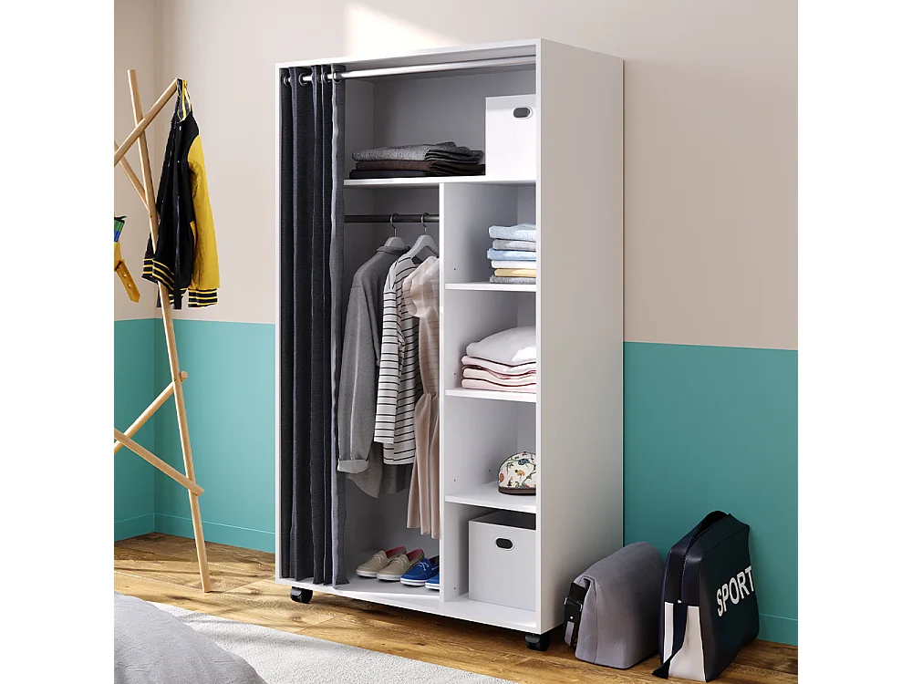 Armoire blanc 100x50x168 doros