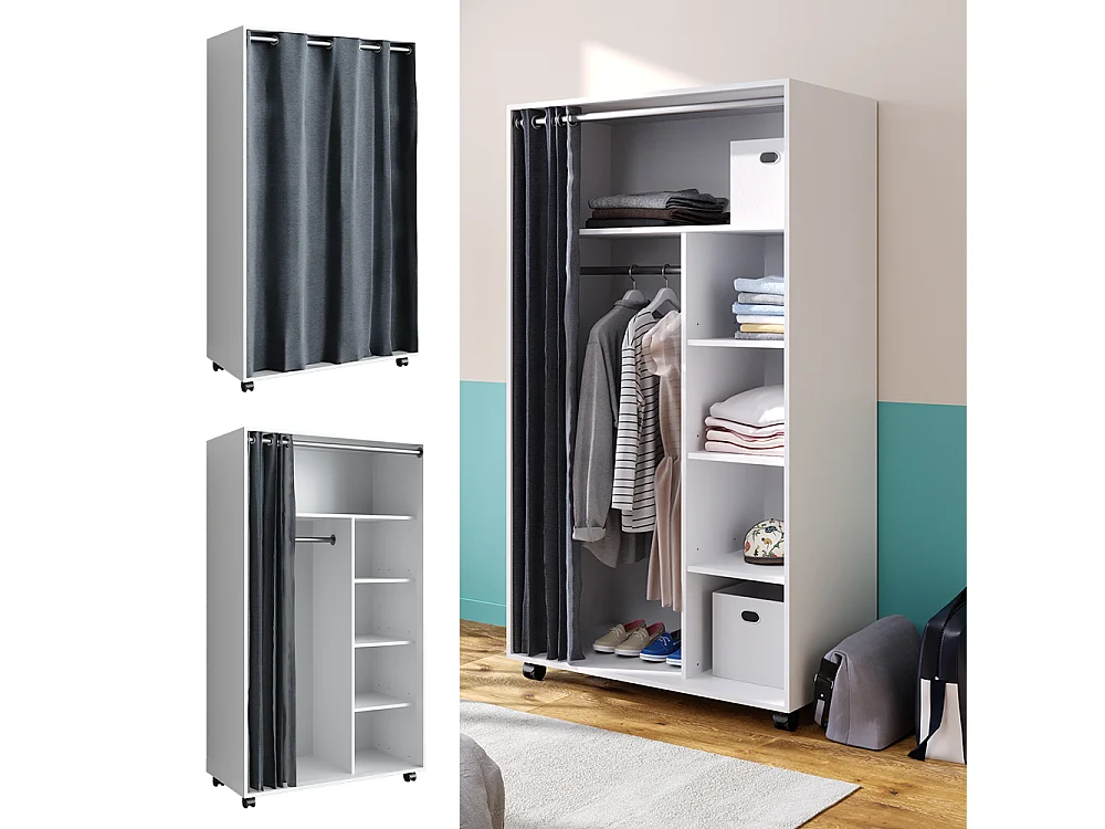 Armoire blanc 100x50x168 doros