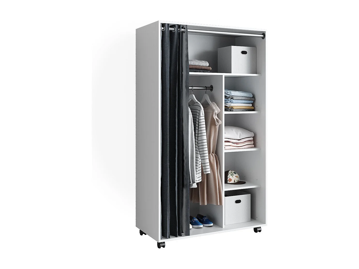 Armoire blanc 100x50x168 doros