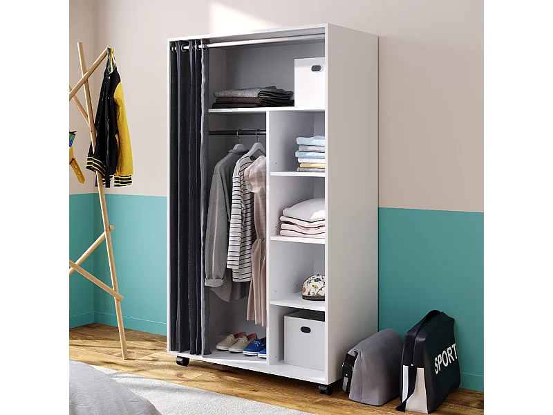 Armoire blanc 100x50x168 doros