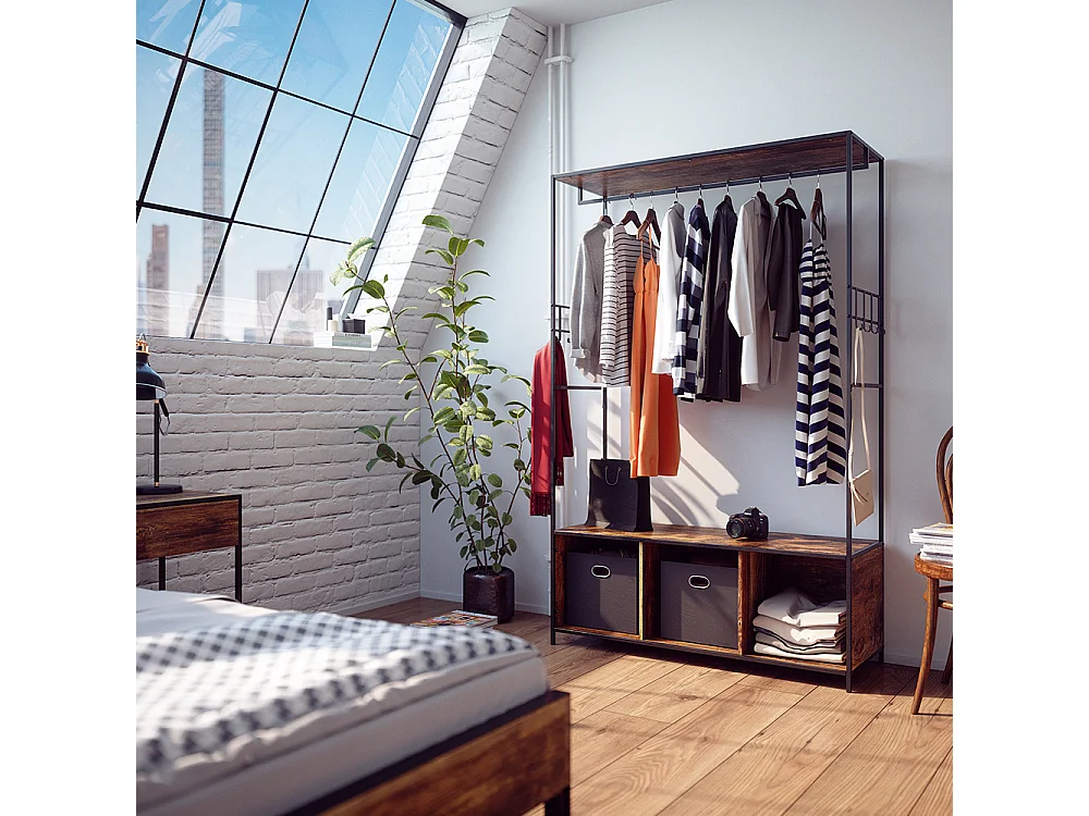 Armario de ropa roble rústico 119.5x44x189 fyrk