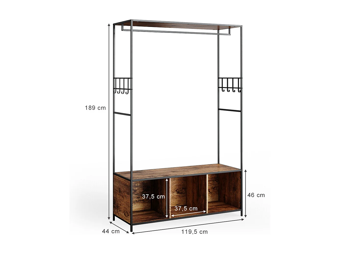 Armoire chêne rustique 119.5x44x189 fyrk