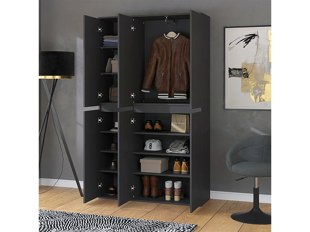Armoire à vêtements anthracite 111x40x191.5 claus