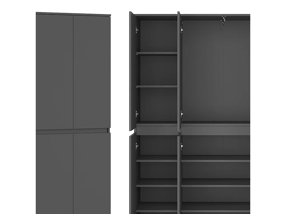 Armoire à vêtements anthracite 111x40x191.5 claus