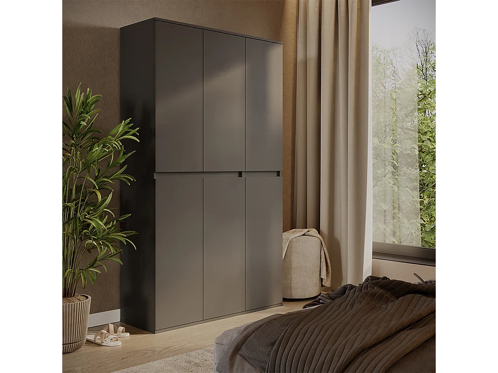 Armoire à vêtements anthracite 111x40x191.5 claus