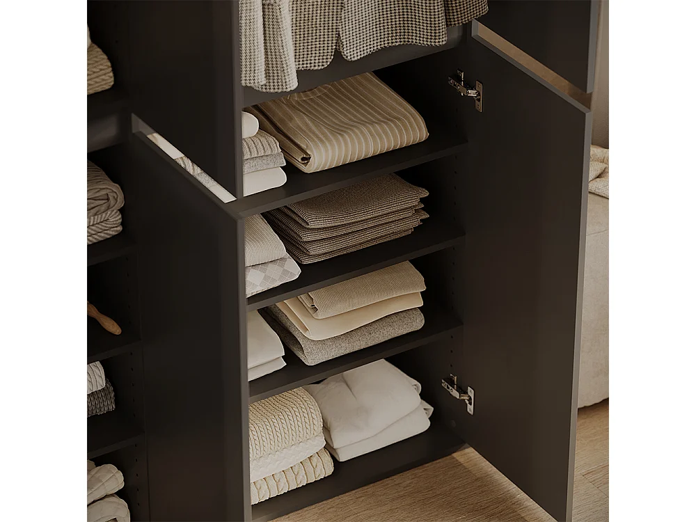 Armoire à vêtements anthracite 111x40x191.5 claus