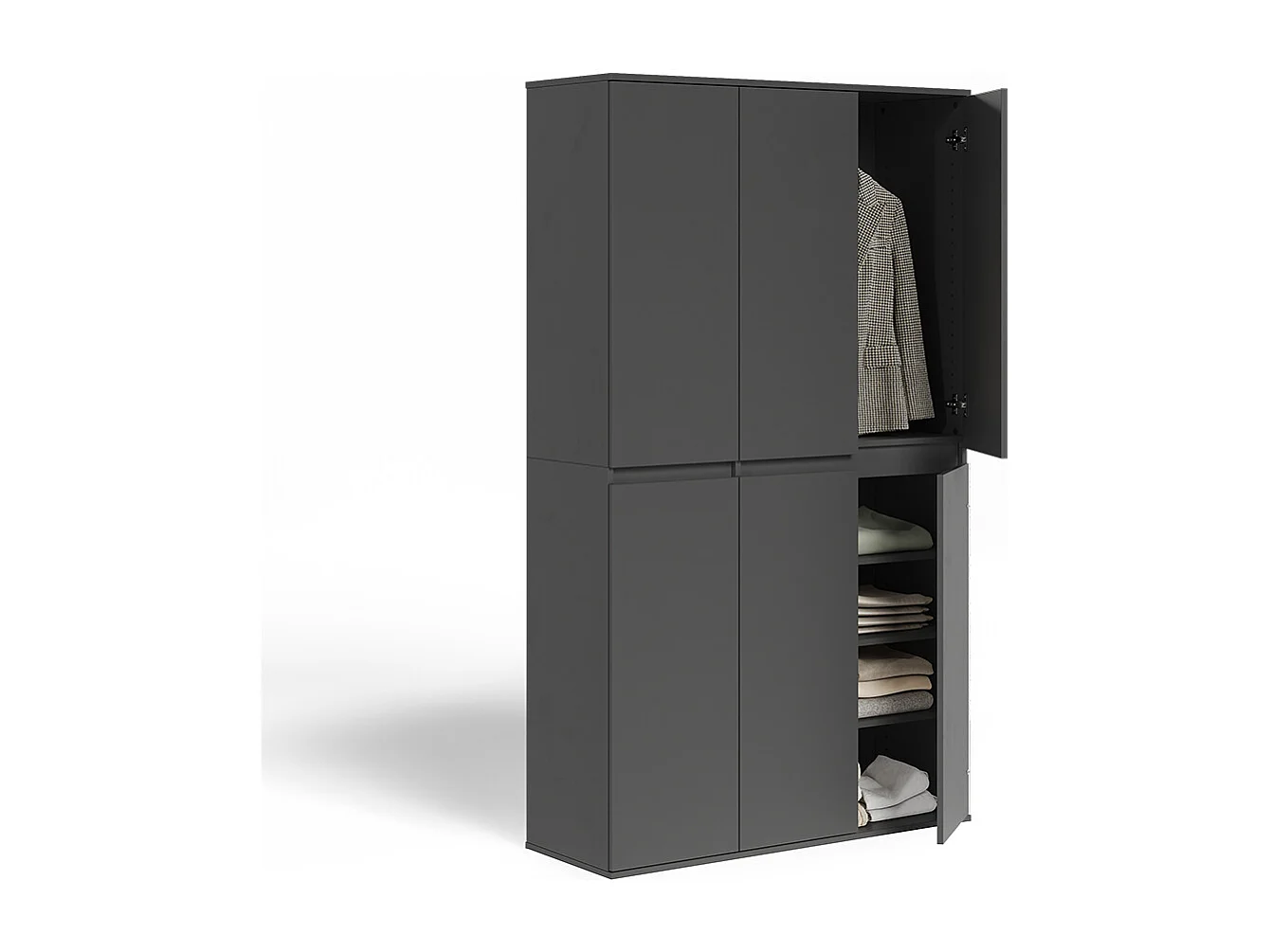 Armoire à vêtements anthracite 111x40x191.5 claus