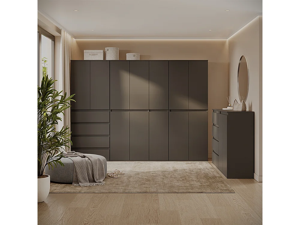Armoire à vêtements anthracite 111x40x191.5 claus