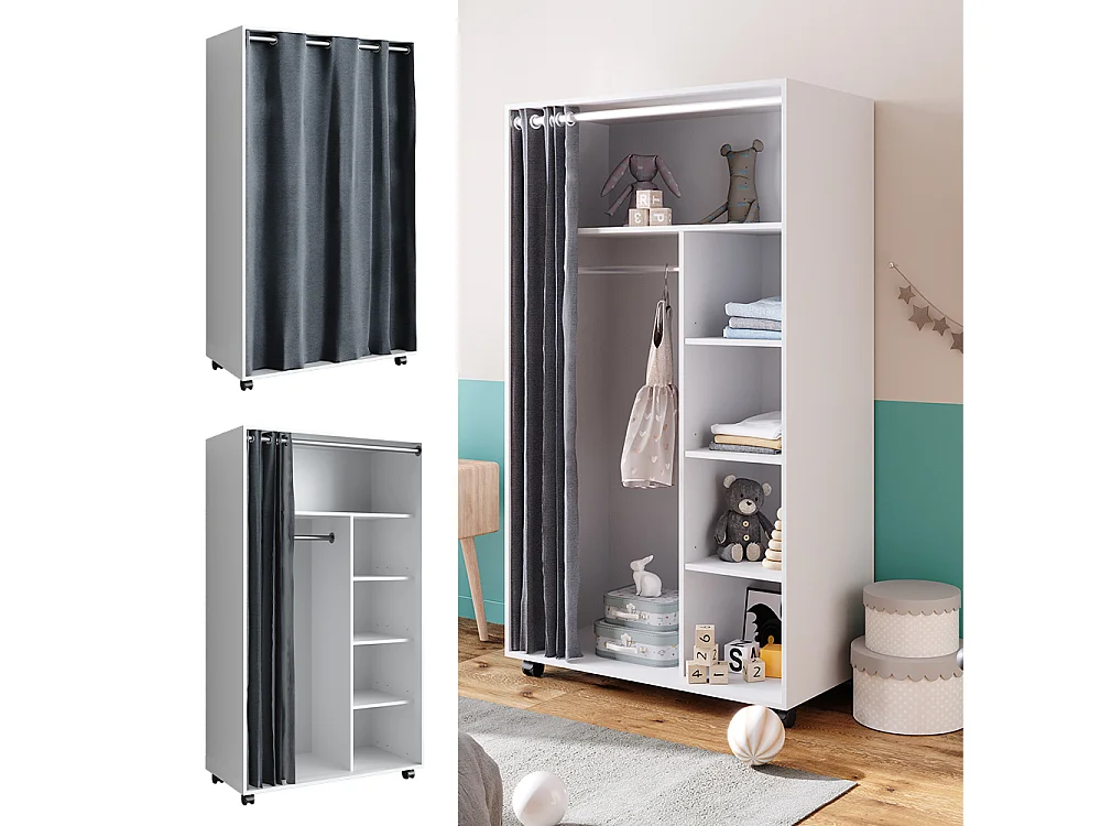 Armoire blanc 100x50x168 doros