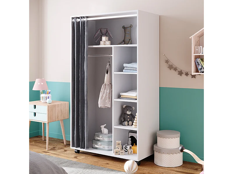 Armoire blanc 100x50x168 doros