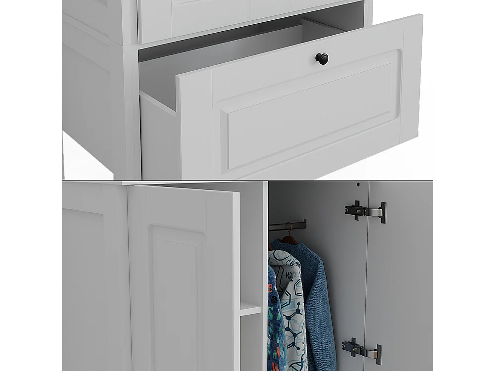 Armoire pour enfants blanc 83.3x53.4x187 ajaton