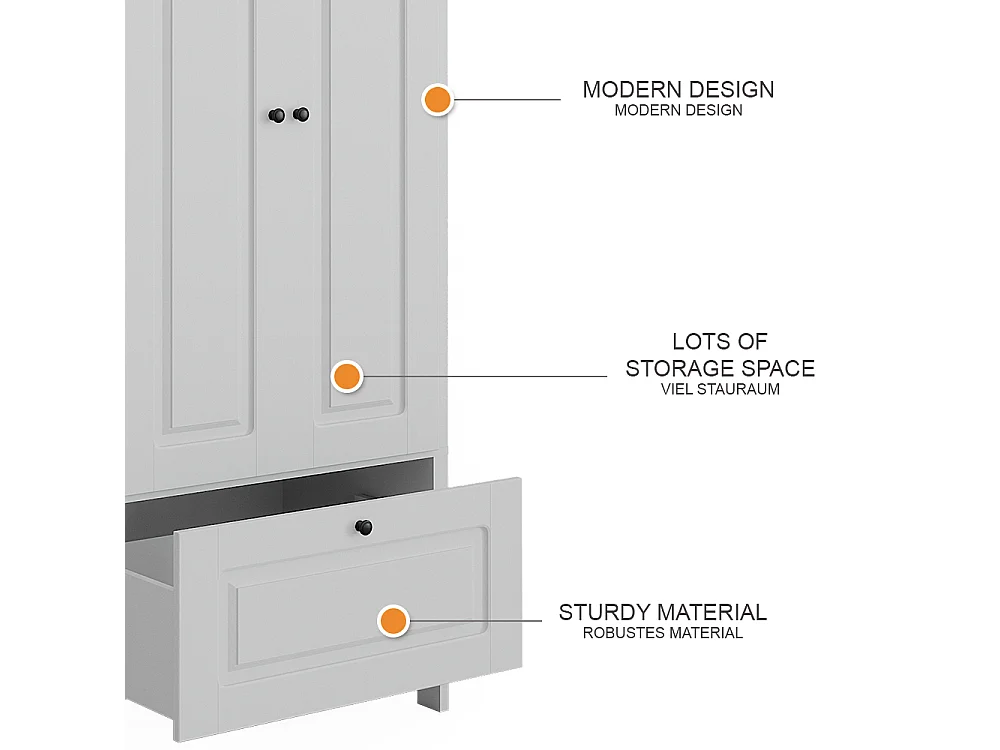 Armoire pour enfants blanc 83.3x53.4x187 ajaton