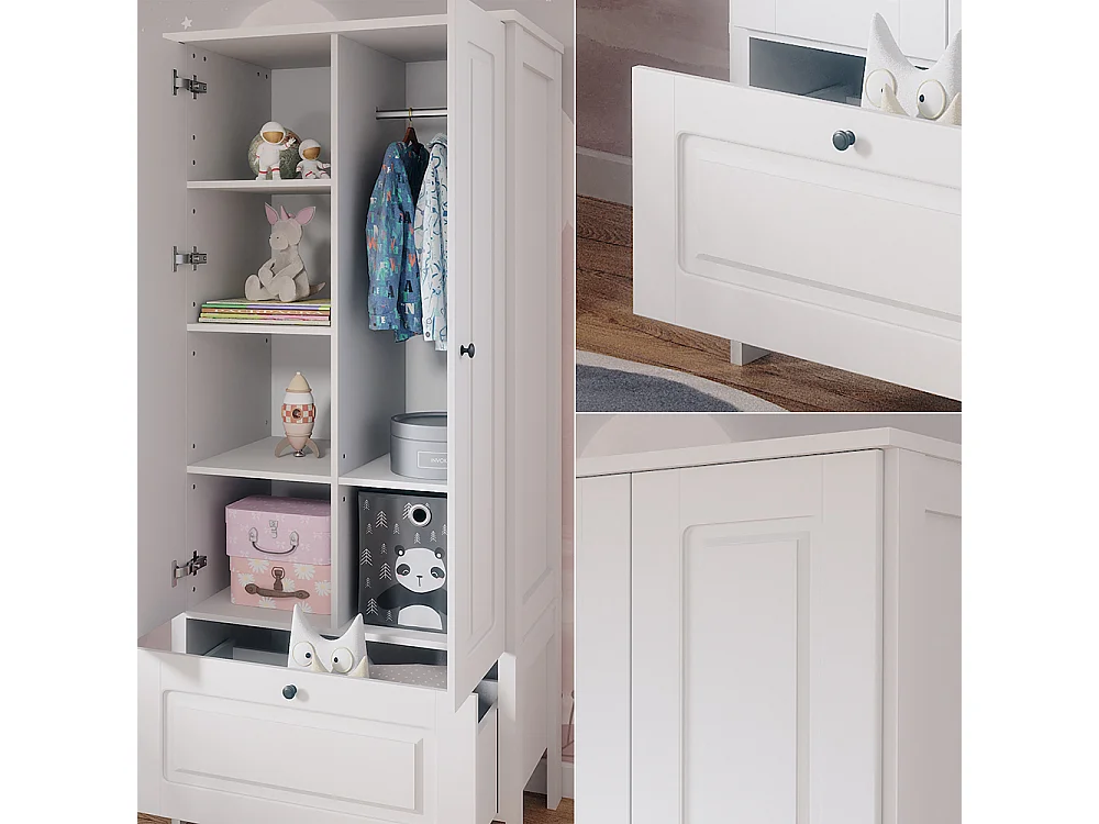 Armoire pour enfants blanc 83.3x53.4x187 ajaton