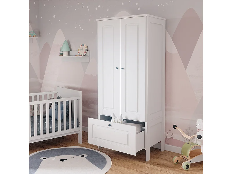 Guardaroba per bambini bianco 83.3x53.4x187 ajaton