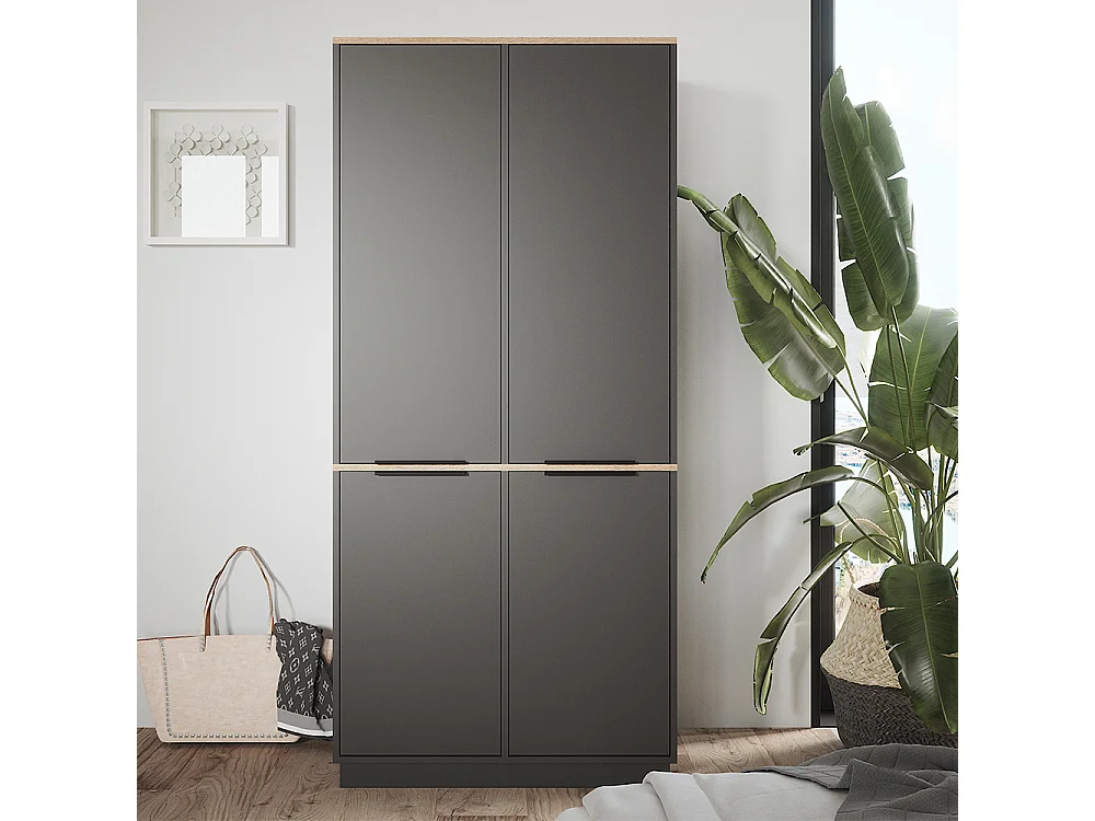 Armoire anthracite/sonoma 82x50x179 betti