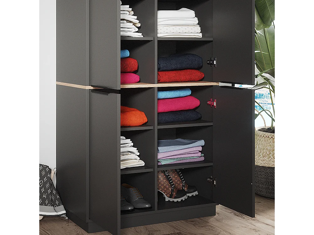 Armoire anthracite/sonoma 82x50x179 betti