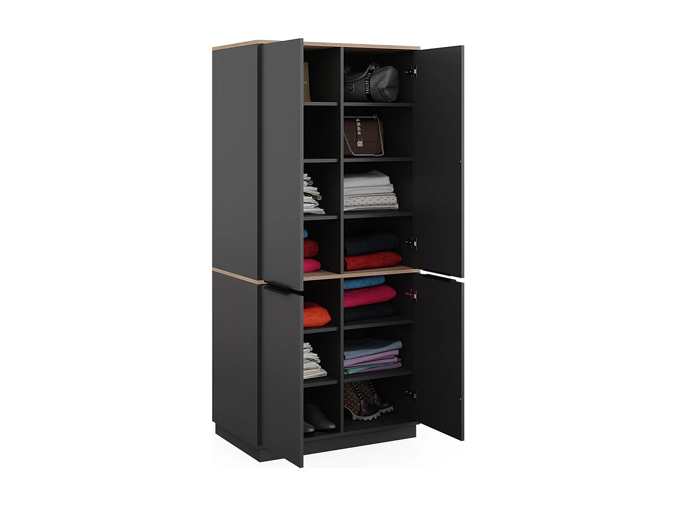 Armoire anthracite/sonoma 82x50x179 betti