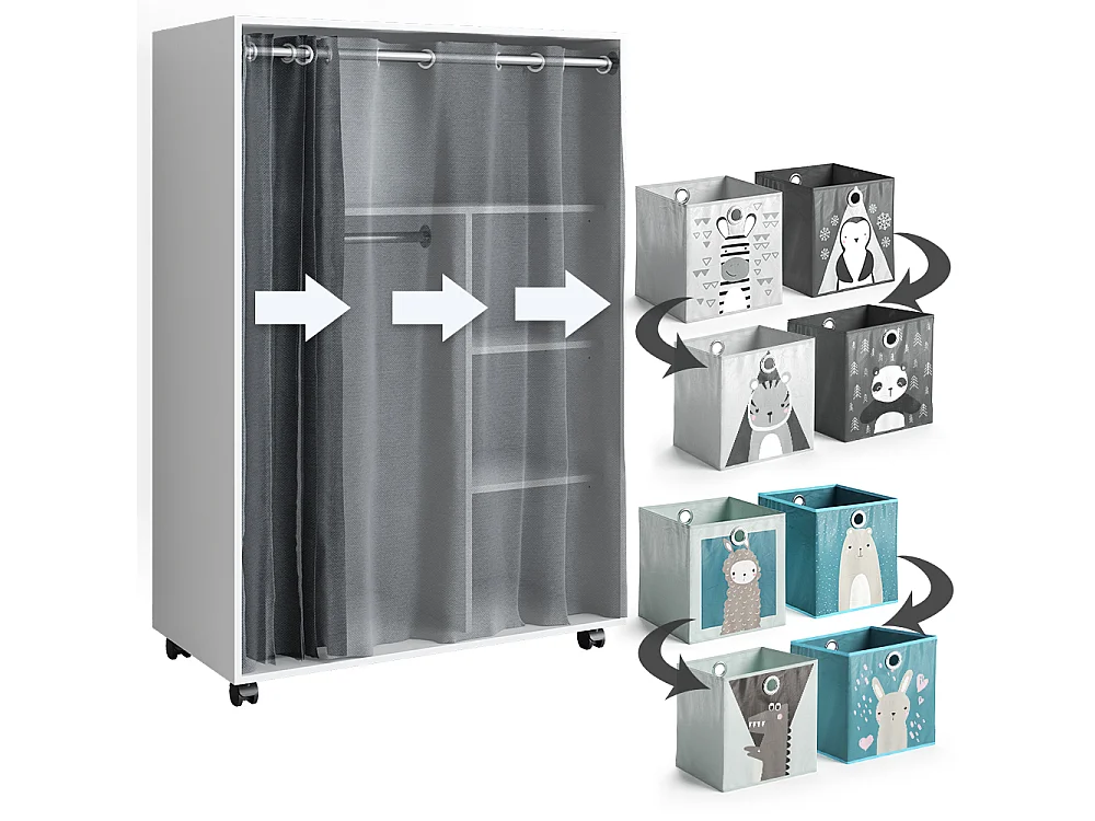 Kleiderschrank weiß 100x50x146.6 doros