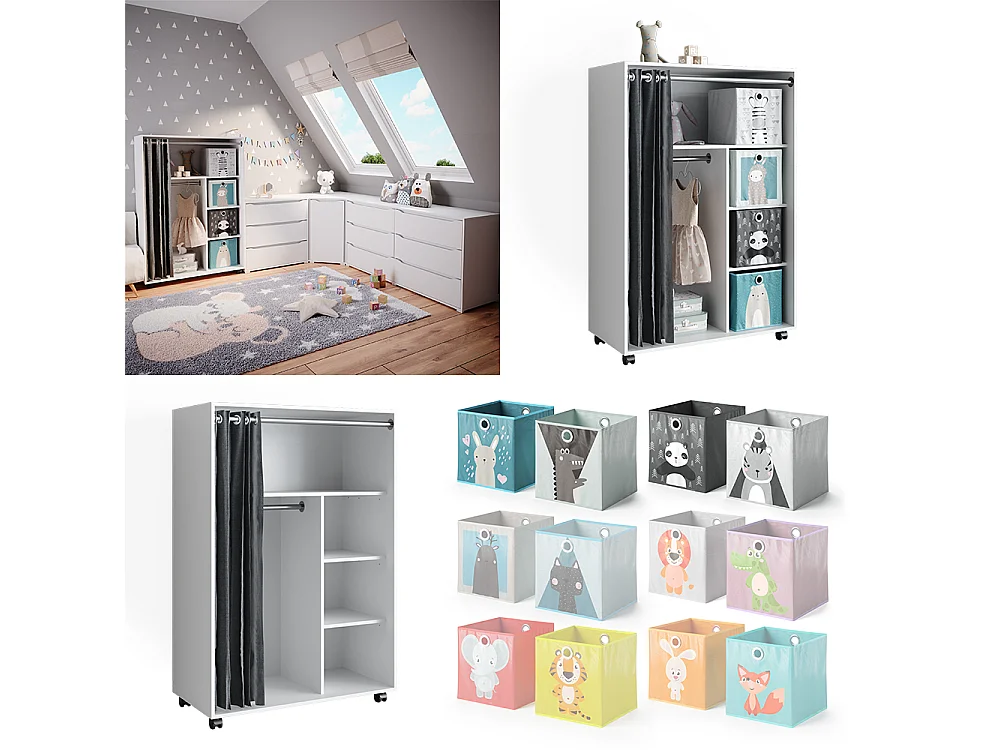 Kleiderschrank weiß 100x50x146.6 doros