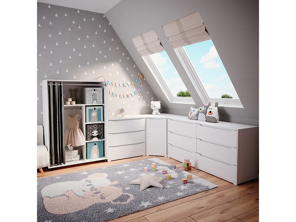 Tøjskab hvid 100x50x146.6 doros
