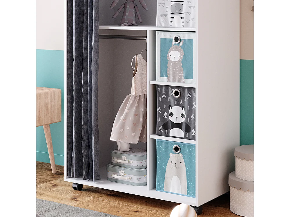 Tøjskab hvid 100x50x146.6 doros