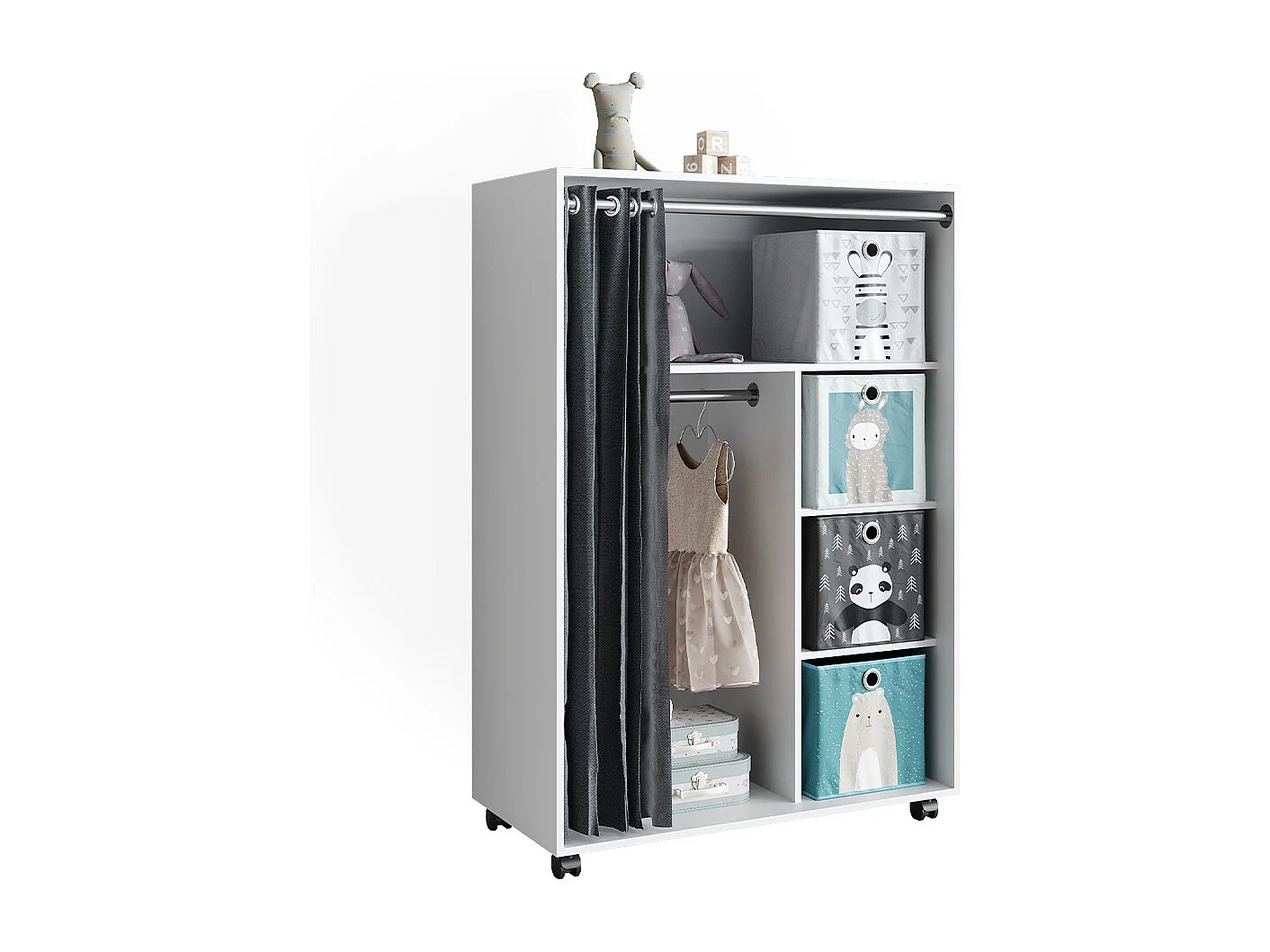 Tøjskab hvid 100x50x146.6 doros