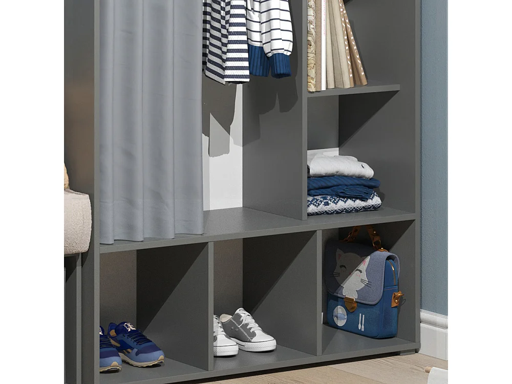 Armoire pour enfants gris 105.8x38x178.1 luigi