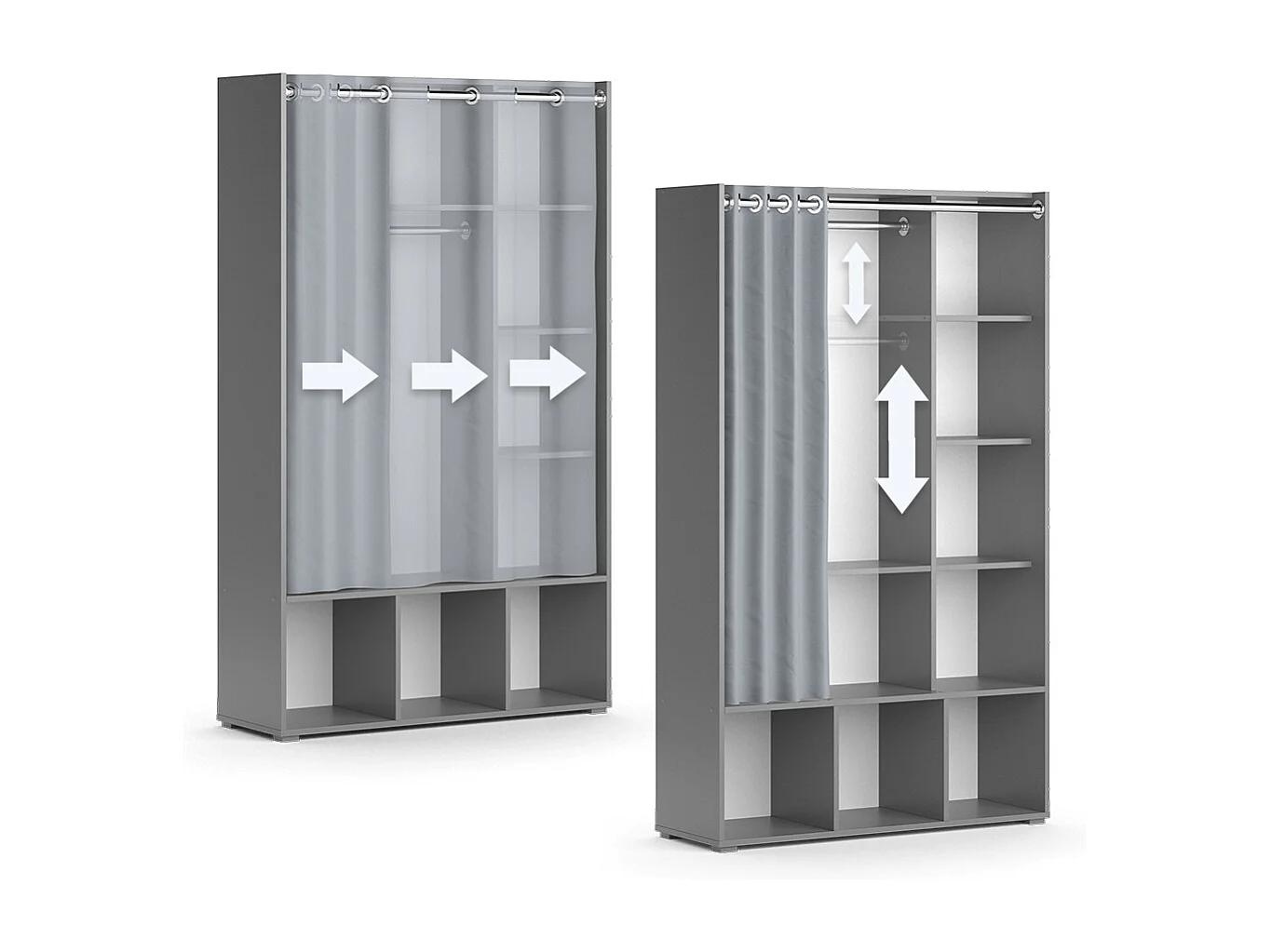 Armoire pour enfants gris 105.8x38x178.1 luigi