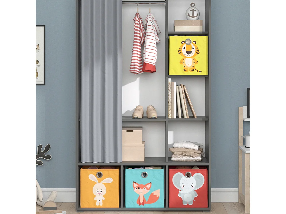 Guardaroba per bambini grigio 105.8x38x178.1 luigi