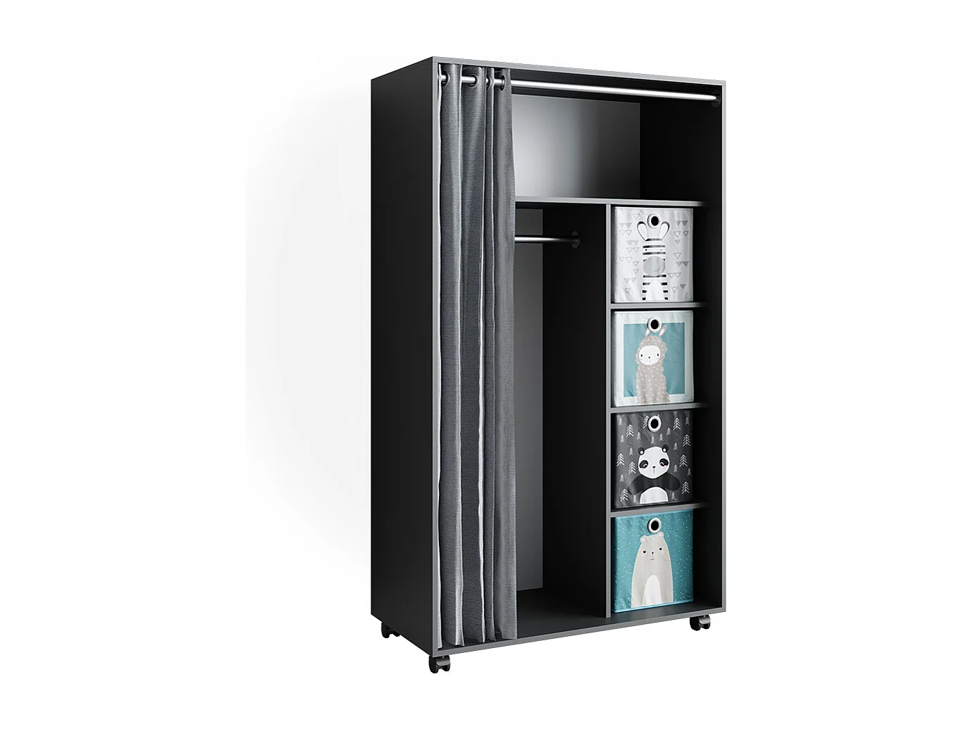 Kleiderschrank grau 100x50x168 doros