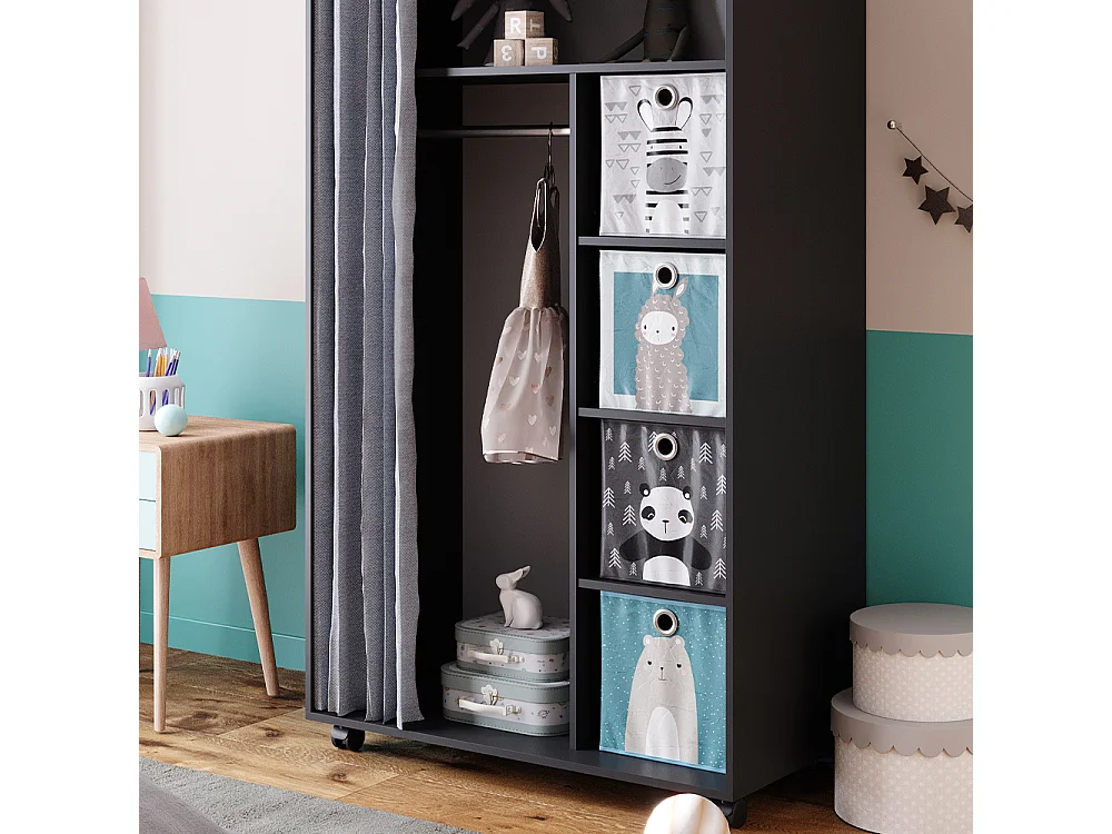 Kleiderschrank grau 100x50x168 doros