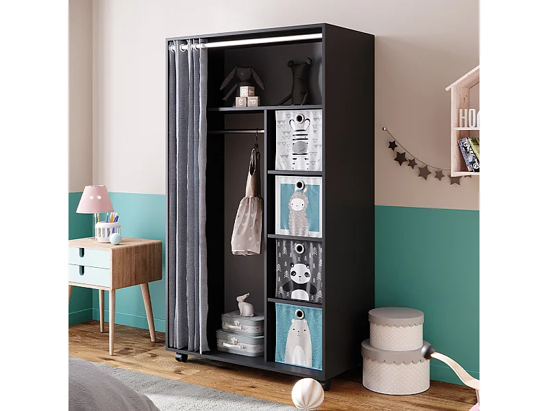 Kleiderschrank grau 100x50x168 doros