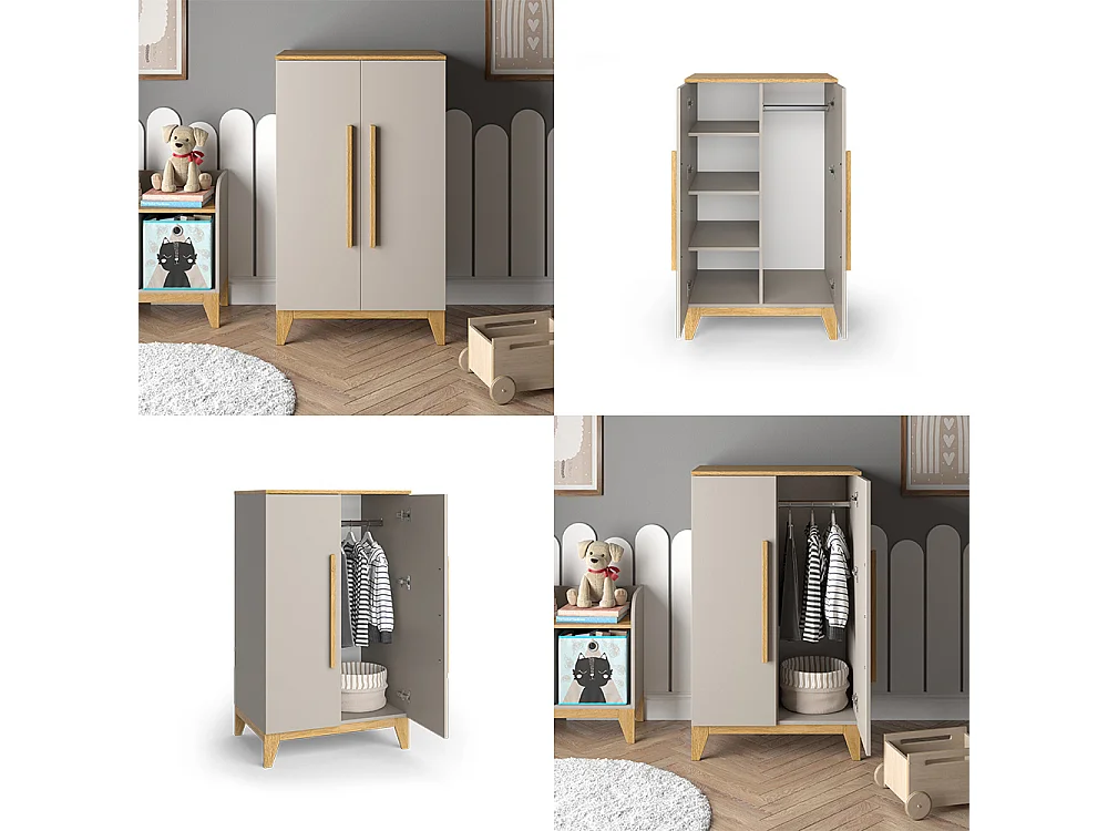 Armoire pour enfants chêne cachemire 70x53.4x120 malia