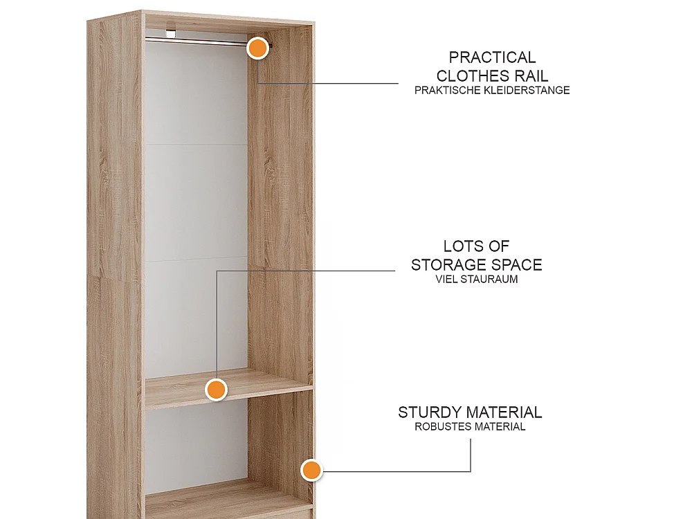 Armoire à vêtements sonoma 80x50x200 elmo