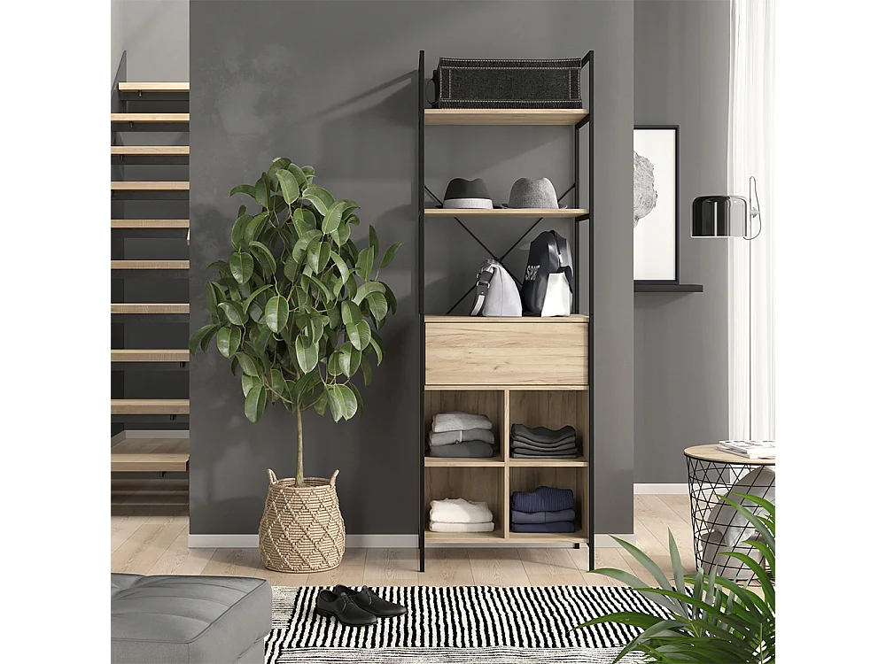 Armoire à vêtements bois 60x40x180 enya