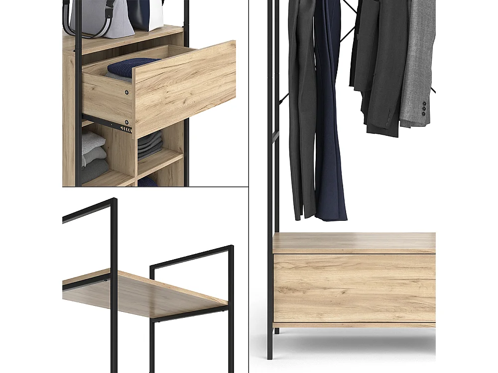 Armoire à vêtements bois 60x40x180 enya