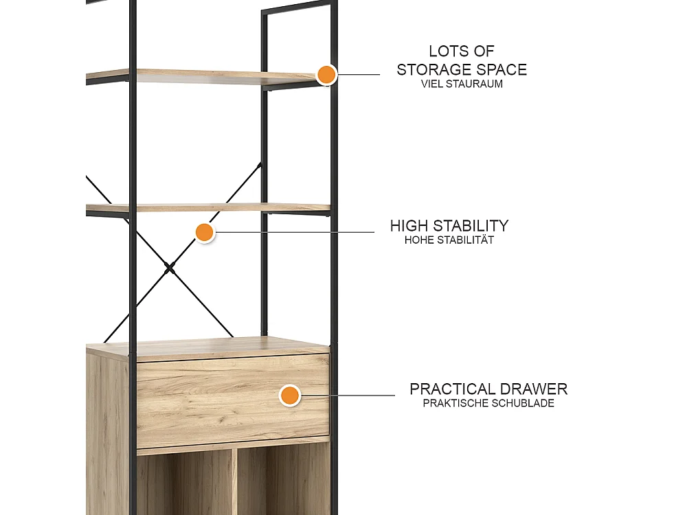 Armoire à vêtements bois 60x40x180 enya