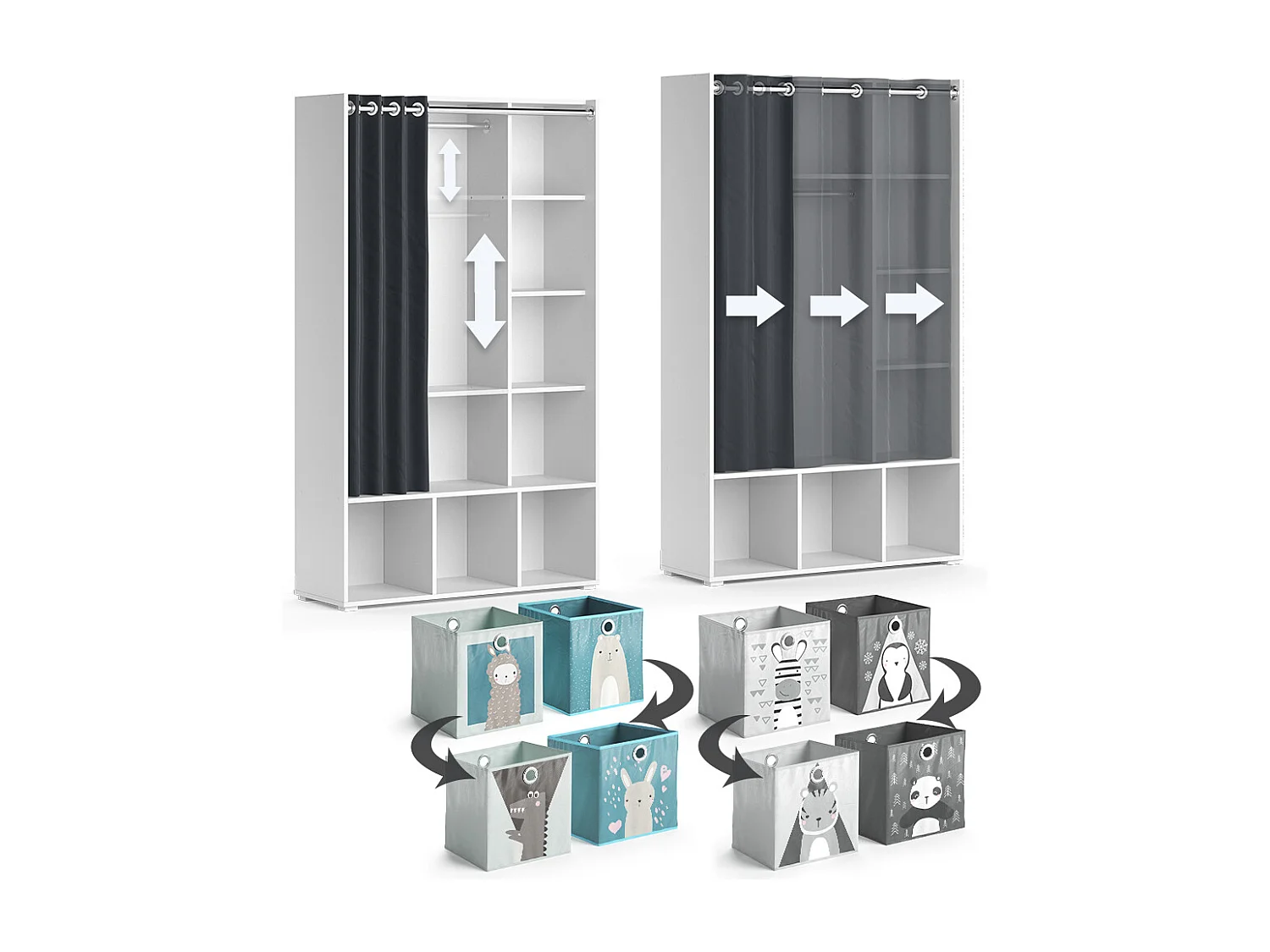 Kinderkleiderschrank weiß 105.8x38x178.1 luigi