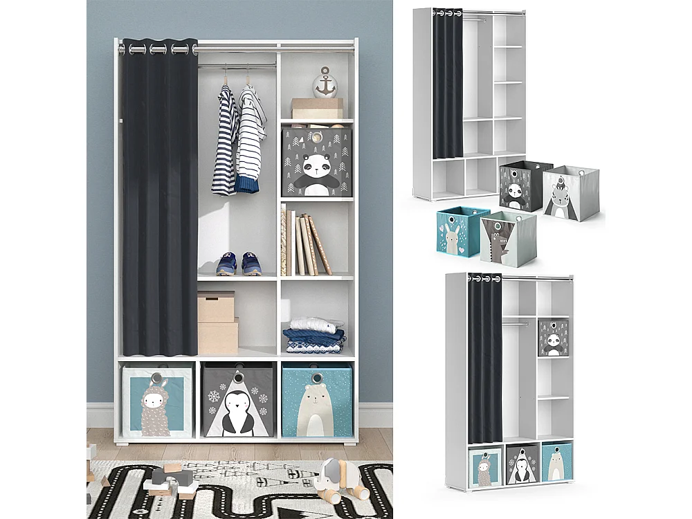 Armoire pour enfants blanc 105.8x38x178.1 luigi