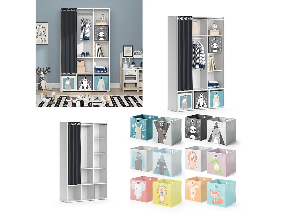 Armoire pour enfants blanc 105.8x38x178.1 luigi