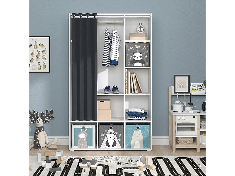 Kinderkleiderschrank weiß 105.8x38x178.1 luigi