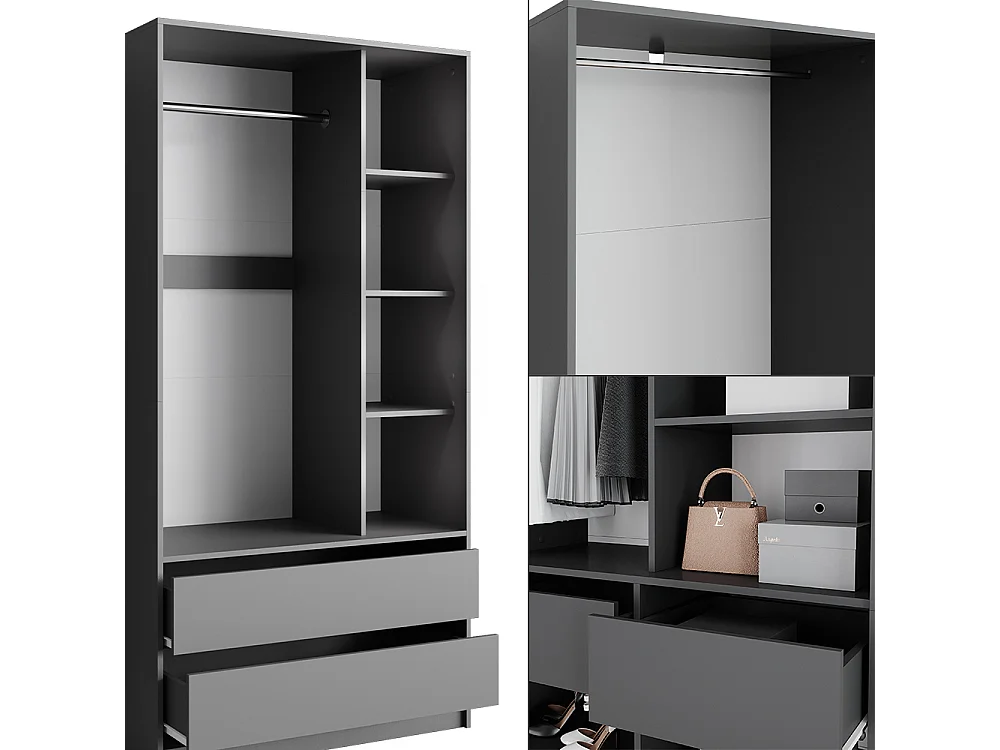 Armario antracita 100x50x200 elmo